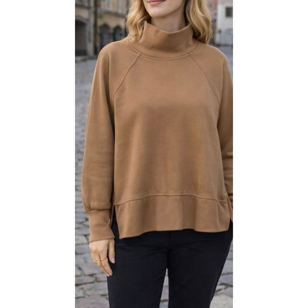 RBX tan elevated sleeve mock neck sweater size small
